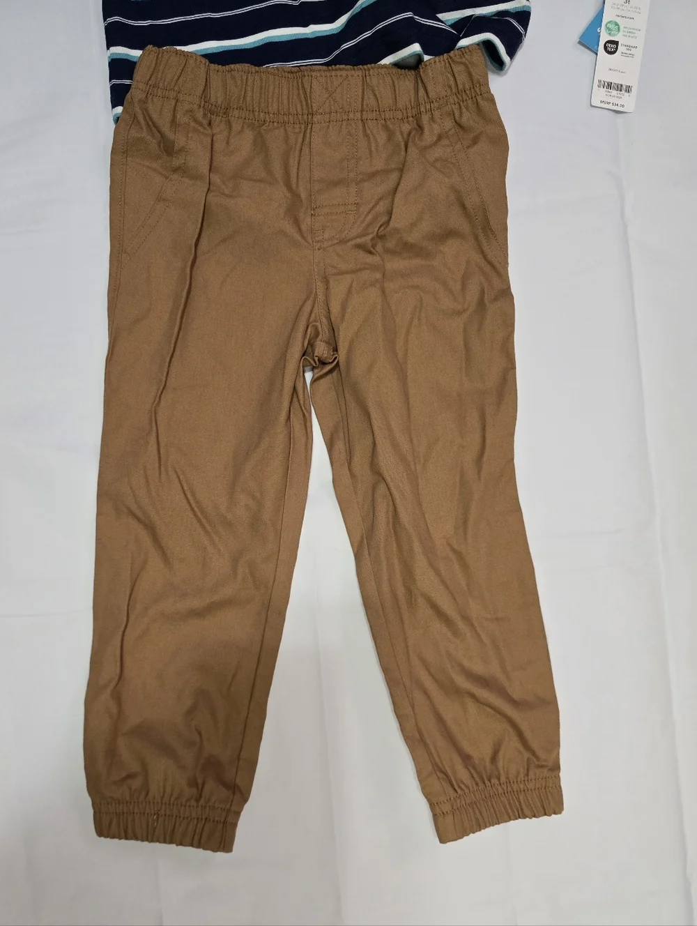 Carter's Navy Striped Hoodie and Brown Pants‎ Set